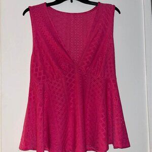 Pink BabyDoll Sleeveless Top, XL